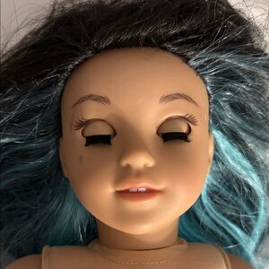 American Girl Doll with Black and Blue Hair